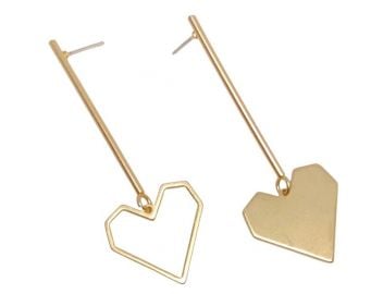 Open Heart Drops Earrings by Accessory Concierge at Accessory Concierge