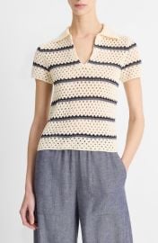 Open Stitch Cotton Johnny Collar Sweater at Nordstrom Rack