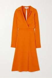 Open-back wrap-effect cady midi dress at Net a Porter