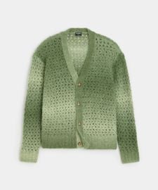 Open knit Ombre Cardigan in Green at Todd Snyder