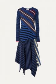 Opening Ceremony - Asymmetric striped cotton-blend midi dress at Net A Porter