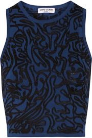 Opening Ceremony  Cropped intarsia stretch-knit top at Net A Porter