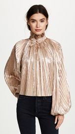 Opening Ceremony Foil Pleated Bishop Sleeve Top at Shopbop