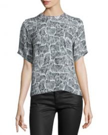 Opening Ceremony Komondor Silk Boxy Top Black Multi at Neiman Marcus