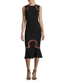 Opening Ceremony Lotus Embroidered Sleeveless Midi Dress at Neiman Marcus