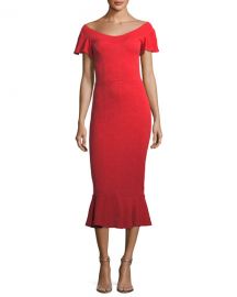 Opening Ceremony Lotus Off-the-Shoulder Jacquard Midi Dress at Neiman Marcus