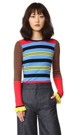 Opening Ceremony Striped Long Sleeve Crew Neck Top at Shopbop