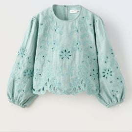 Openwork Embroidery Top at Zara