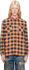 Orange Black Buffalo Check Shirt by RRL on Sale at ssense