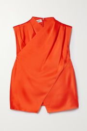 Orange Difya draped satin top NANUSHKA NET-A-PORTER at Net a Porter