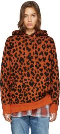 Orange Leopard Cashmere Hoodie at SSENSE