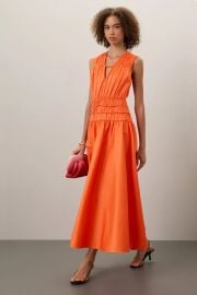 Orange Smocked Waist Maxi Dress by Roksanda x RTR Rent the Runway at Rent the Runway