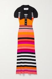 Orange Striped ribbed-knit maxi dress CHRISTOPHER JOHN ROGERS NET-A-PORTER at Net a Porter