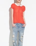 Orange peter pan blouse from Zara at Zara