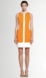 Orange retro dress worn by Tina at Pinktartan