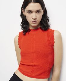 Orange short knit top for women The Kooples - US at The Kooples