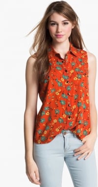 Orange sleeveless shirt by Vince Camuto at Nordstrom