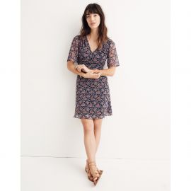 Orchard Flutter Sleeve Dress in Fan Floral Mix at Madewell