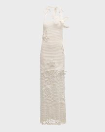 Orchid Crochet Maxi Halter Dress at Neiman Marcus