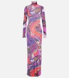 Orchidee mesh maxi dress at Mytheresa
