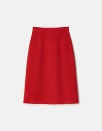 Organic Cotton Dobby A-Line Midi Skirt Lafayette 148 New York at Lafayette 148 New York