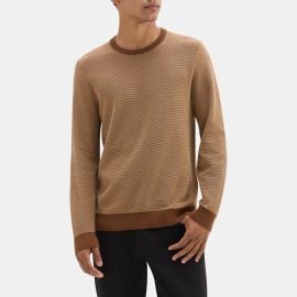 Organic Cotton Piqu Crewneck Sweater Outlet at Theory