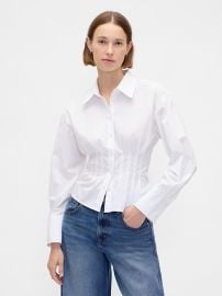 Organic Cotton Poplin Fitted Shirt at GAP
