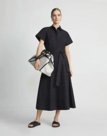 Organic Cotton Poplin Hand-Cut Block Eyelet Shirtdress Lafayette 148 New York at Lafayette 148 New York