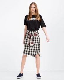 Organic Cotton Shirt Style Skirt at Zara