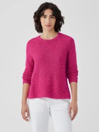 Organic Linen Cotton Slub Crew Neck Top EILEEN FISHER at Eileen Fisher