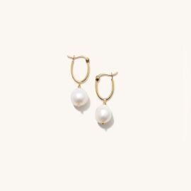 Organic Pearl Hoops at Mejuri