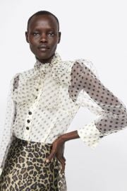 Organza Blouse with Bow Detail by Zara at Zara