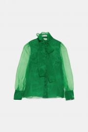 Organza Blouse with Bow Detail by Zara at Zara