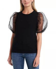 Organza Puff-Sleeve Top at Macys