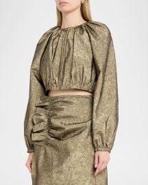 Orielle Metallic Taffeta Bomber Jacket at Neiman Marcus