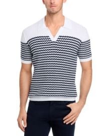 Orlebar Brown Canet Cotton Geo Stripe Jacquard Polo Shirt Bloomingdales at Bloomingdales