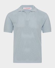 Orlebar Brown Menx27s Roddy Waffle Mesh Stitch Short-Sleeve Polo Shirt at Neiman Marcus