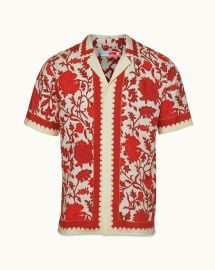 Orlebar Brown Summer RedWhite Sand Dragonflower Print Relaxed Fit Capri Collar Shirt ORLEBAR BROWN at Orlebar Brown