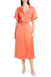 Orlenna Silk Blend Midi Shirtdress at Nordstrom Rack