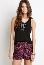 Ornate Floral Print Shorts  Forever 21 - 2000134200 at Forever 21