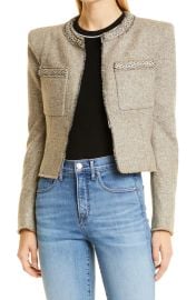 Orris Metallic Tweed Crystal Trim Wool & Silk Blend Jacket at Nordstrom