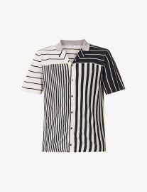 Orso striped relaxed fit linen blend shirt by Reiss at Selfridges