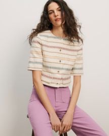 Orville Striped Lady Jacket in Ecru Multi | Veronica Beard at Veronica Beard