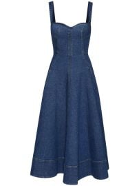 Oscar De La Renta Flared Denim Dress - at Farfetch