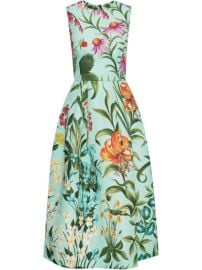 Oscar De La Renta Floral Tapestry Sleeveless Midi Dress - at Farfetch