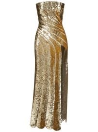 Oscar De La Renta Sequinned Wave Midi Dress - at Farfetch