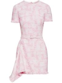 Oscar De La Renta Textured Tweed Draped Minidress - at Farfetch