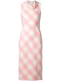 Oscar De La Renta Vichy Check Roll Collar Dress - at Farfetch