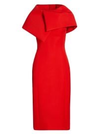 Oscar De La Renta Wool Blend Wrap Capelet Midi Dress at Saks Fifth Avenue