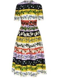 Oscar De La Renta botanical-print Poplin Midi Dress - at Farfetch